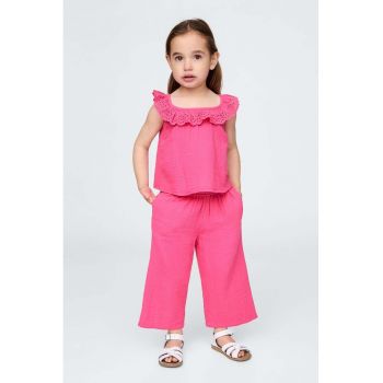 Set de pantaloni si top de muselina