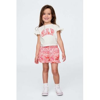 Set de tricou cu imprimeu logo si pantaloni scurti