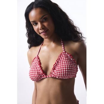 Sutien de baie cu model in carouri