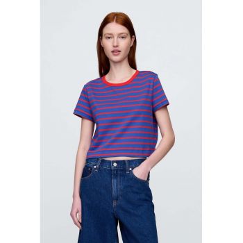 Tricou crop cu model in dungi