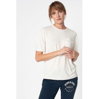 Tricou din amestec de modal cu buzunar pe piept