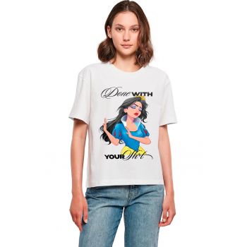 Tricou lejer din bumbac cu imprimeu grafic