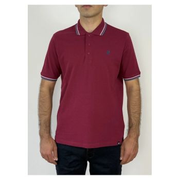 Tricou polo barbati cu logo si detalii contrastante - Regular fit