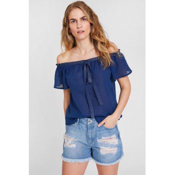 Bluza din bumbac cu decupaj pe umeri