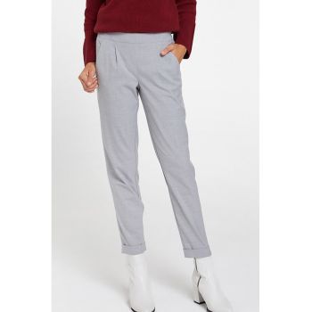 Pantaloni crop cu croiala slim-fit
