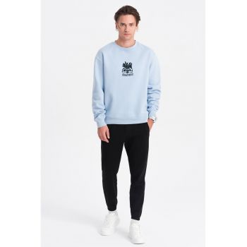 Pantaloni de trening din amestec de bumbac cu snururi de ajustare