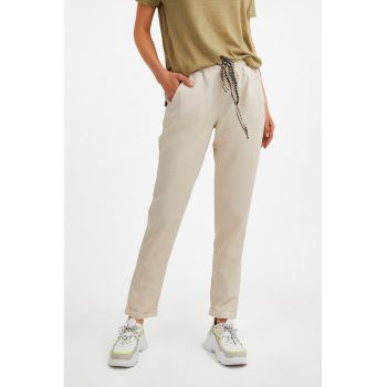 Pantaloni din amestec de lyocell cu snur