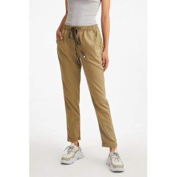 Pantaloni din amestec de lyocell cu snur
