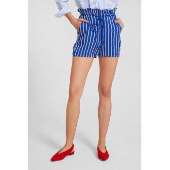 Pantaloni scurti cu snur si talie inalta
