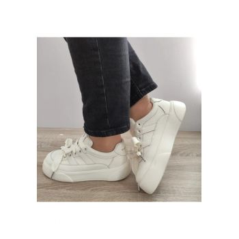 Pantofi Casual Dama  3A992-1 Albi (Spre Crem) - Alb -