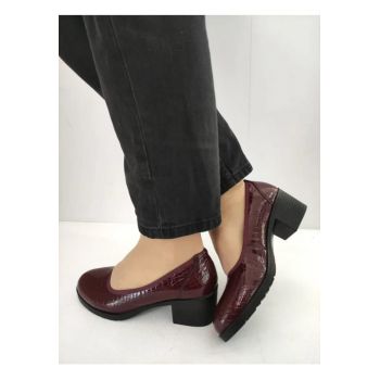 Pantofi Casual Dama  60011B 23-O Bordo Croco - Bordo -