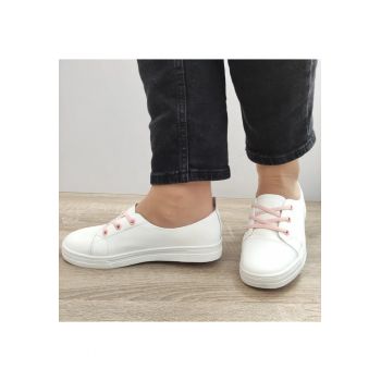 Pantofi Casual Dama  88727 Albi Cu Roz - Alb -