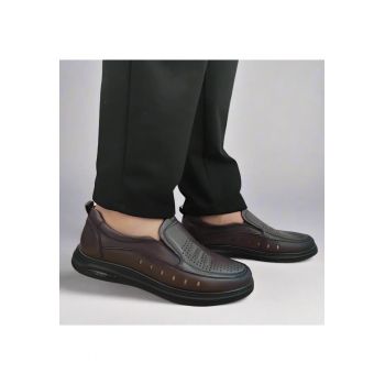 Pantofi Casual Perforati Barbati  19156 Maro Coffee - Maro - ieftini
