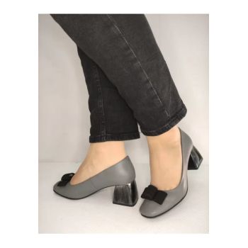 Pantofi Eleganti Dama  148 Gri Cu Negru - Gri -