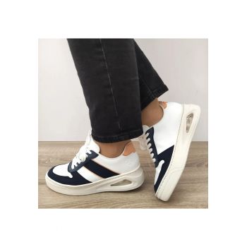 Pantofi Sport  N6410-80 Albi Cu Bleumarin - Alb -