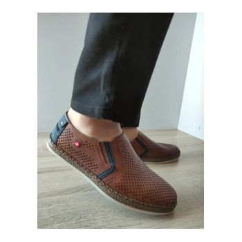 Pantofi Casual Perforati Barbati  B5297-24 Maro + Bleumarin - Maro -