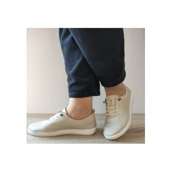 Pantofi Casual Perforati Dama  1800 Bej - Bej -