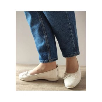 Pantofi Casual Perforati Dama  60005B 52-O Crem Croco - Crem -