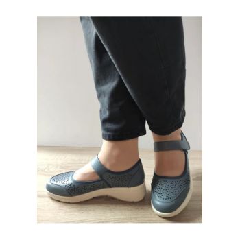 Pantofi Casual Perforati Dama  860022B 51-N Albastri Denim - Albastru -
