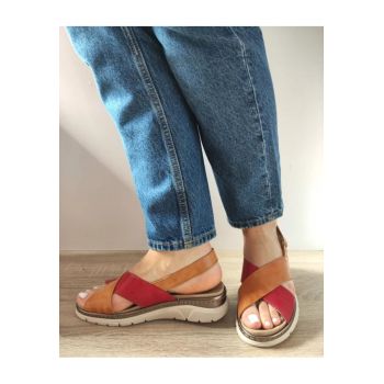 Sandale Casual Dama  12505Vt Mostar 55-N Caramizii Cu Rosu - Rosu -