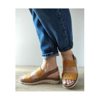Sandale Casual Dama  12514Gt Mostar 08-N Galbene + Maro - Galben -