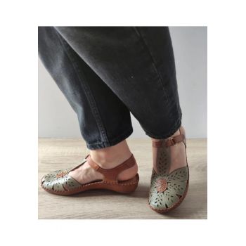 Sandale Casual Dama  655-0841C1 Maro + Olive - Maro -