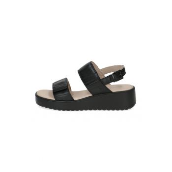 Sandale wedge de piele cu velcro