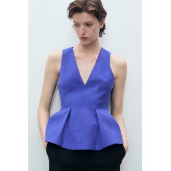 Bluza cambrata cu decolteu in V