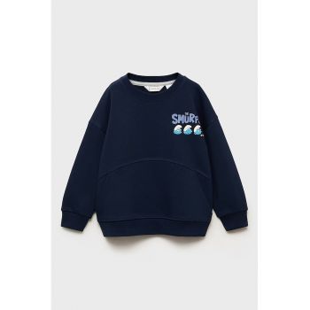 Bluza de trening cu maneci cazute si imprimeu