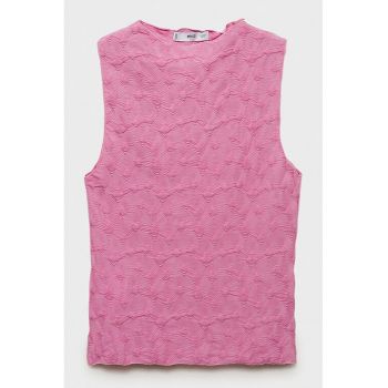 Bluza fara maneci cu detalii texturate