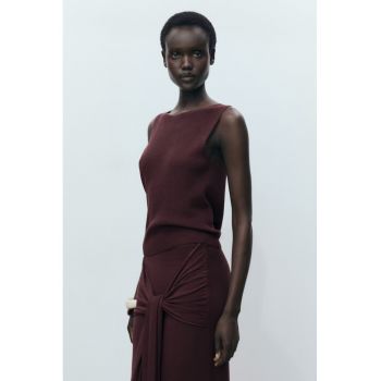 Bluza fara maneci tricotata fin