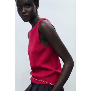 Bluza fara maneci tricotata fin