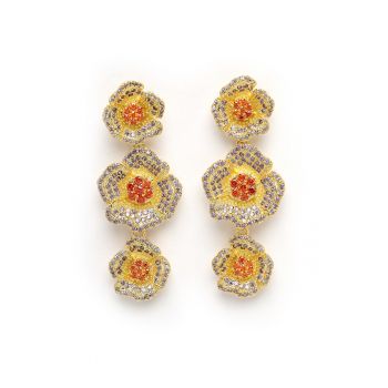 Cercei drop cu design floral