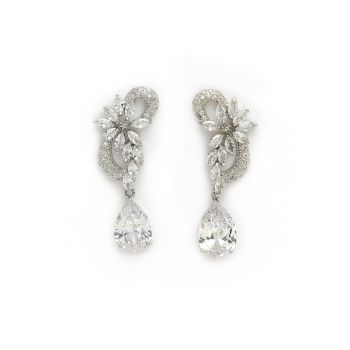 Cercei drop cu zirconia