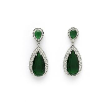 Cercei drop cu zirconia
