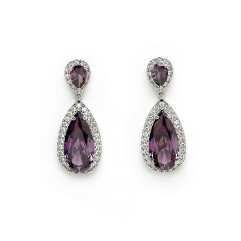 Cercei drop cu zirconia