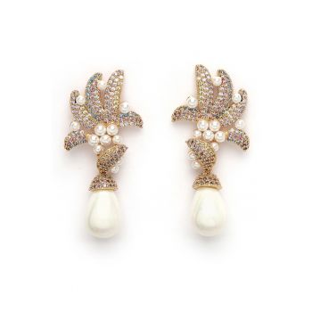 Cercei drop cu zirconia