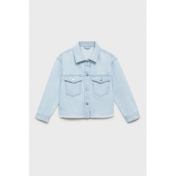 Jacheta din denim cu aspect decolorat