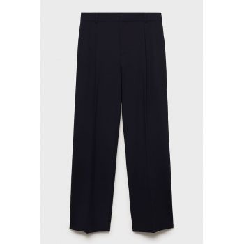 Pantaloni chino uni cu pliuri