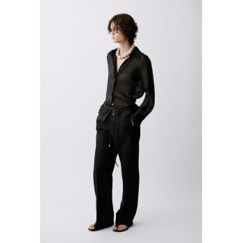Pantaloni drepti din in