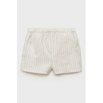 Pantaloni scurti din amestec de in cu model in dungi