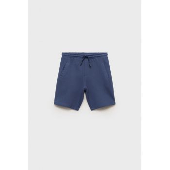 Pantaloni scurti texturati din bumbac cu talie ajustabila