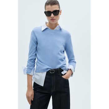 Pulover slim fit din amestec de in