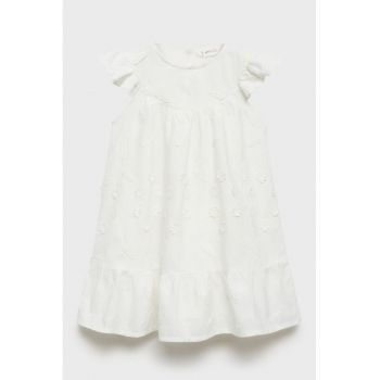 Rochie de bumbac cu broderie florala
