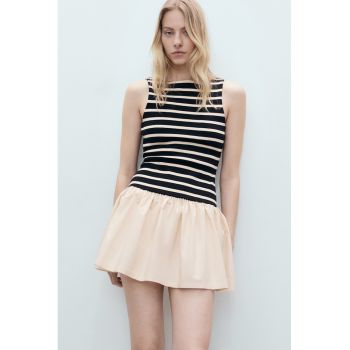 Rochie fara maneci cu dungi