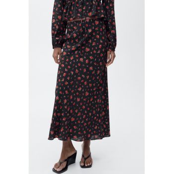 Rochie maxi cu croiala dreapta si model floral