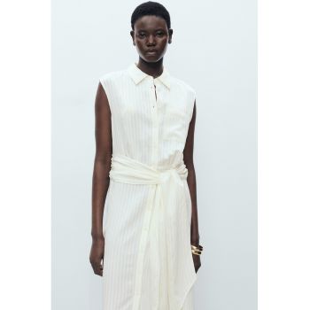 Rochie midi cu cordon in talie