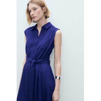 Rochie midi cu cordon in talie
