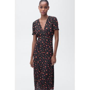 Rochie midi cu decolteu in V