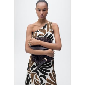 Rochie midi cu model abstract